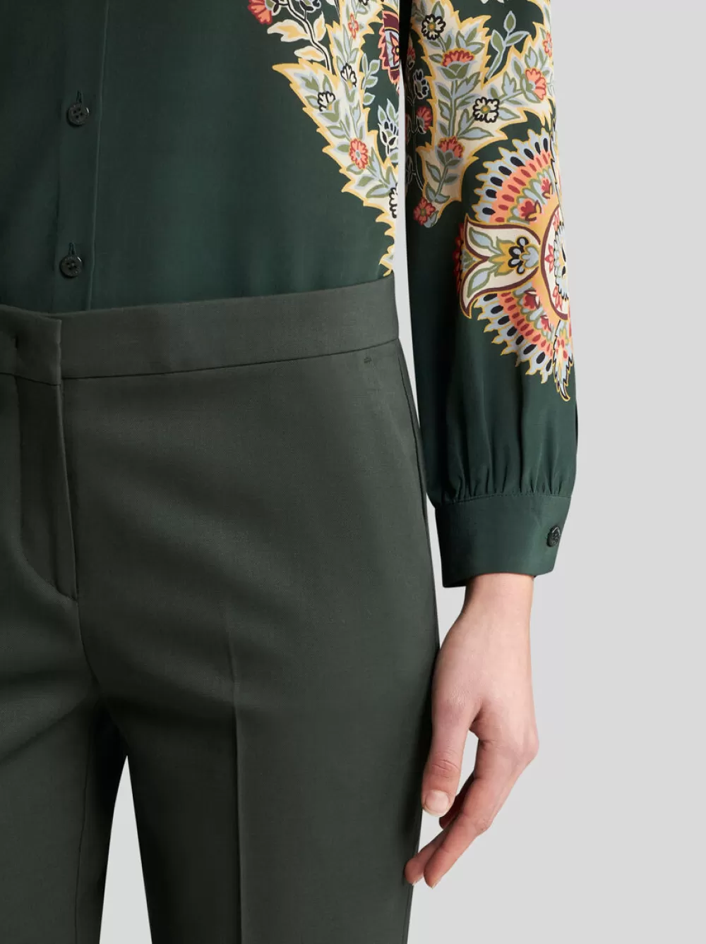 Donna ETRO Pantaloni>PANTALONI CROPPED IN LANA STRETCH