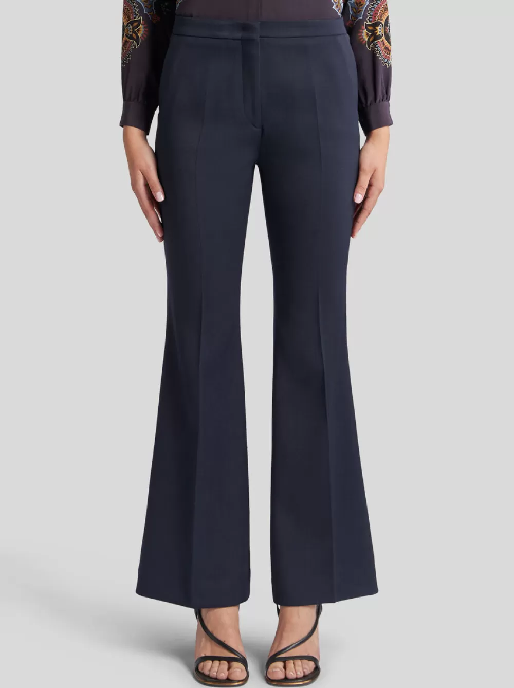 Donna ETRO Pantaloni>PANTALONI FLARE IN GABARDINA STRETCH