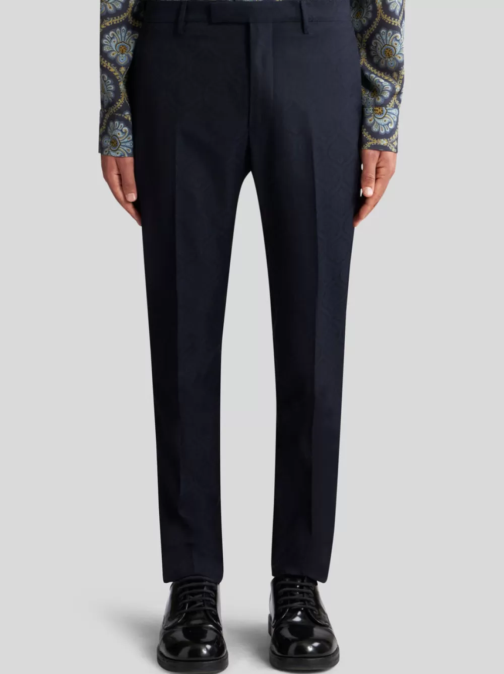 Uomo ETRO Pantaloni>PANTALONI IN COTONE E LANA JACQUARD