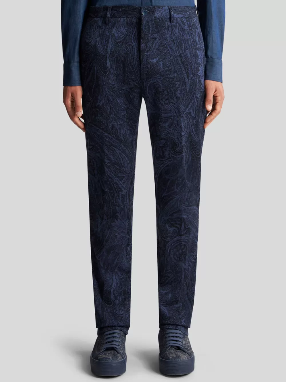 Uomo ETRO Pantaloni>PANTALONI IN COTONE PAISLEY JACQUARD