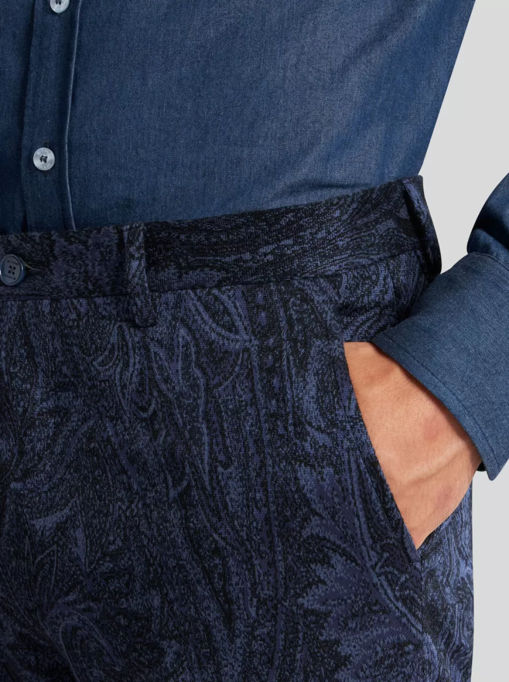 Uomo ETRO Pantaloni>PANTALONI IN COTONE PAISLEY JACQUARD