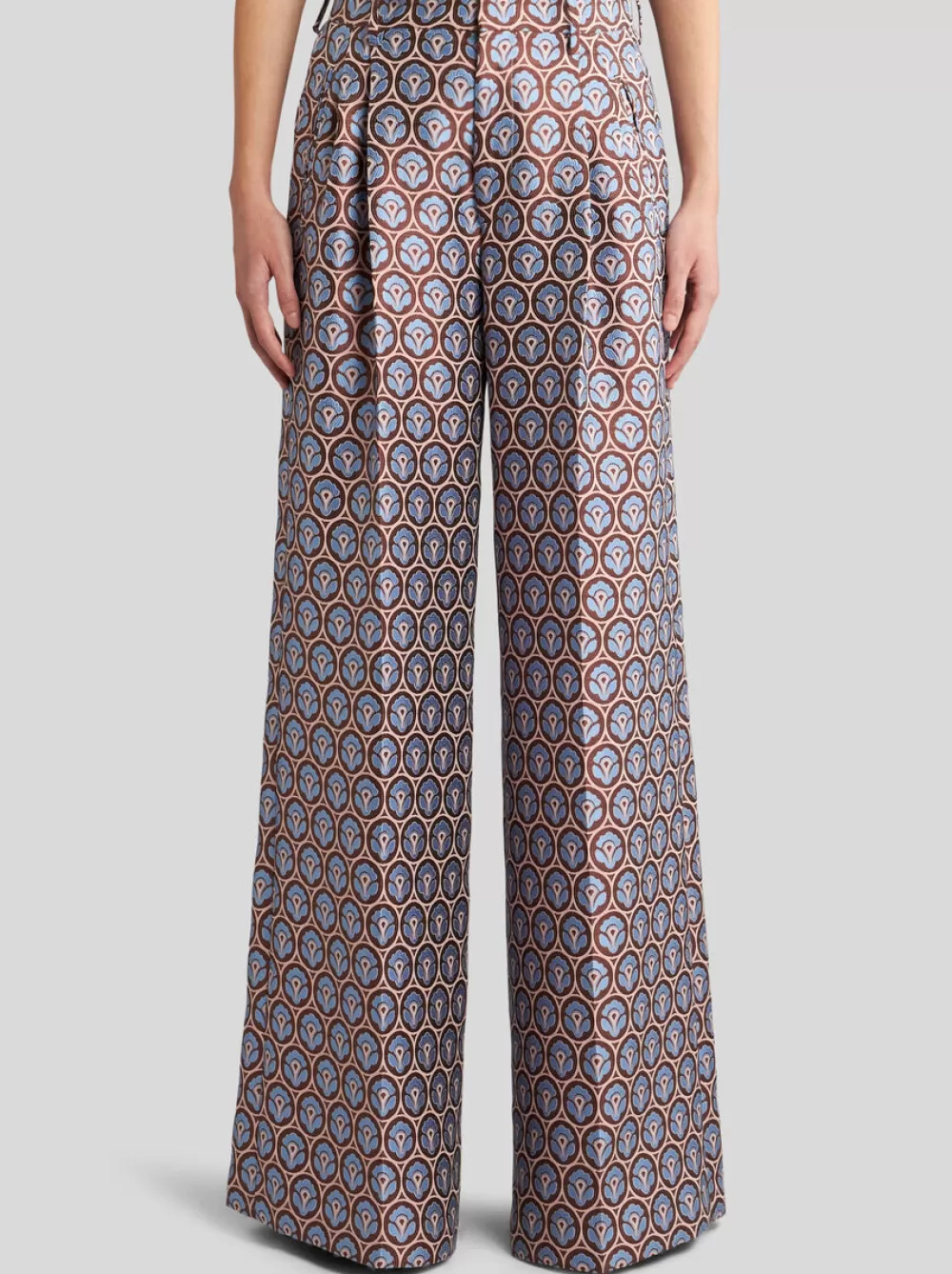 Donna ETRO Pantaloni>PANTALONI IN JACQUARD CON PINCES