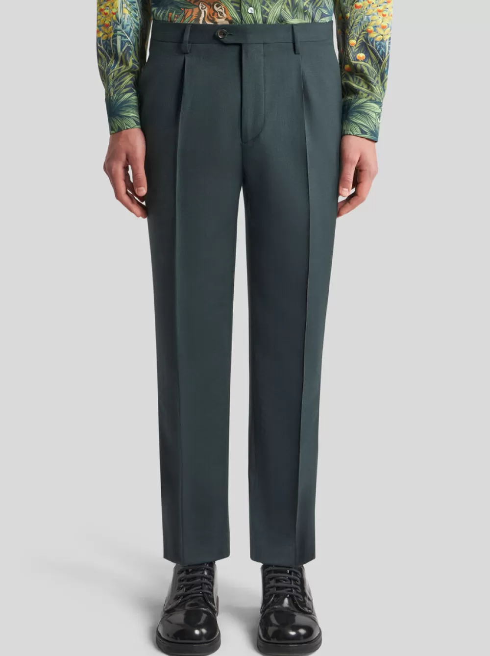 Uomo ETRO Pantaloni>PANTALONI IN LANA CON PINCES