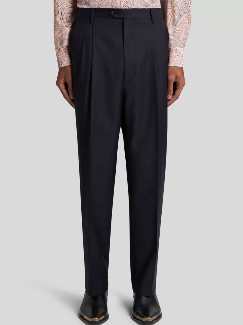 Uomo ETRO Pantaloni>PANTALONI IN LANA CON PINCES