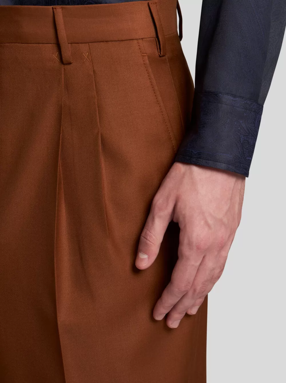 Uomo ETRO Pantaloni>PANTALONI IN LANA CON PINCES