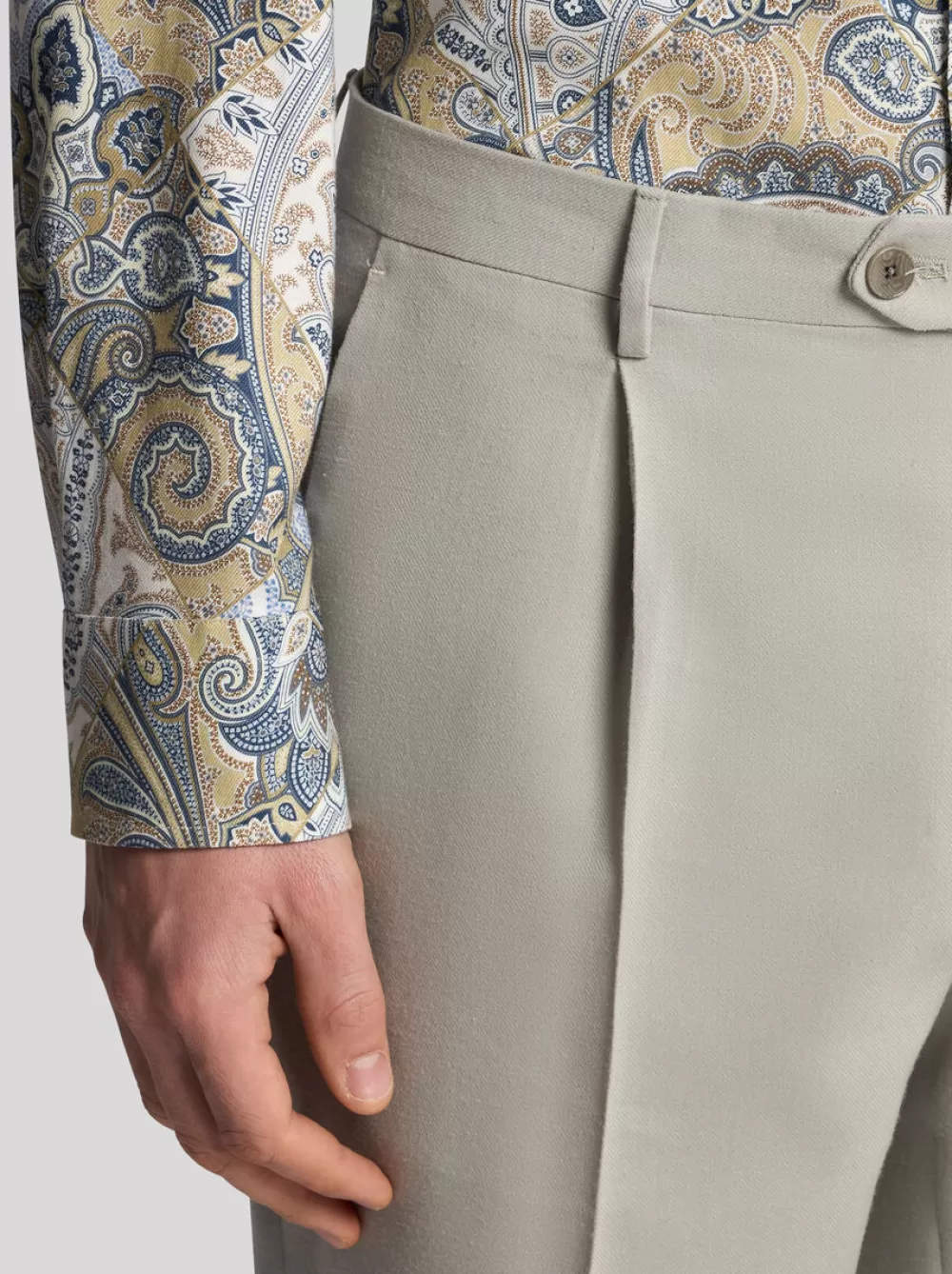 Uomo ETRO Pantaloni>PANTALONI IN LANA CON PINCES