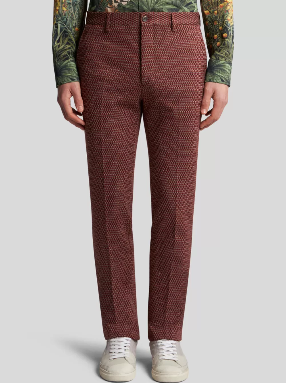 Uomo ETRO Pantaloni>PANTALONI IN LANA E COTONE JACQUARD