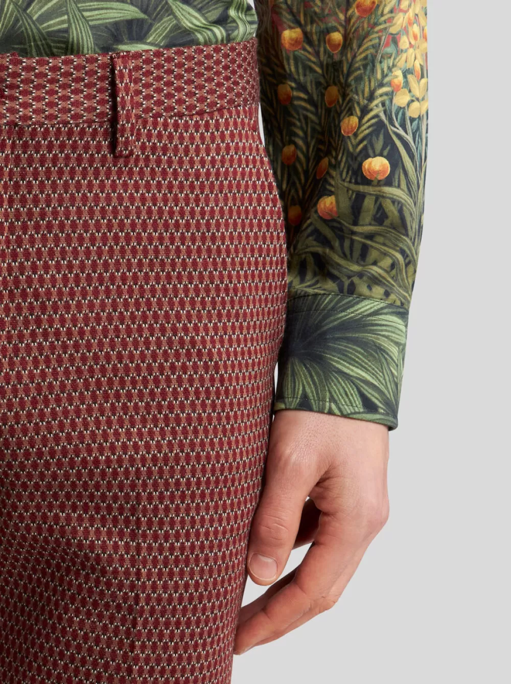 Uomo ETRO Pantaloni>PANTALONI IN LANA E COTONE JACQUARD