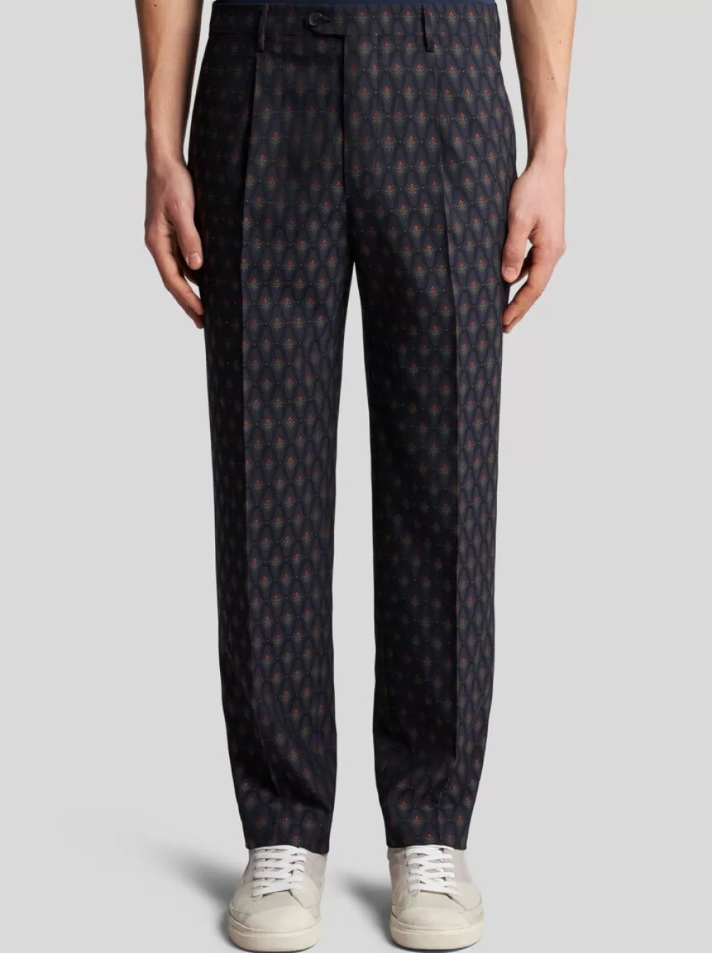 Uomo ETRO Pantaloni>PANTALONI IN LANA E COTONE JACQUARD