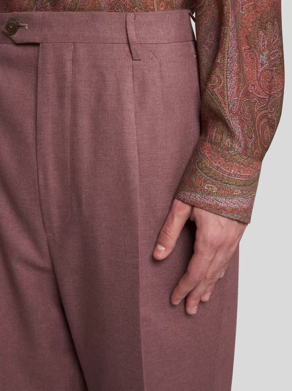 Uomo ETRO Pantaloni>PANTALONI IN SETA E CASHMERE