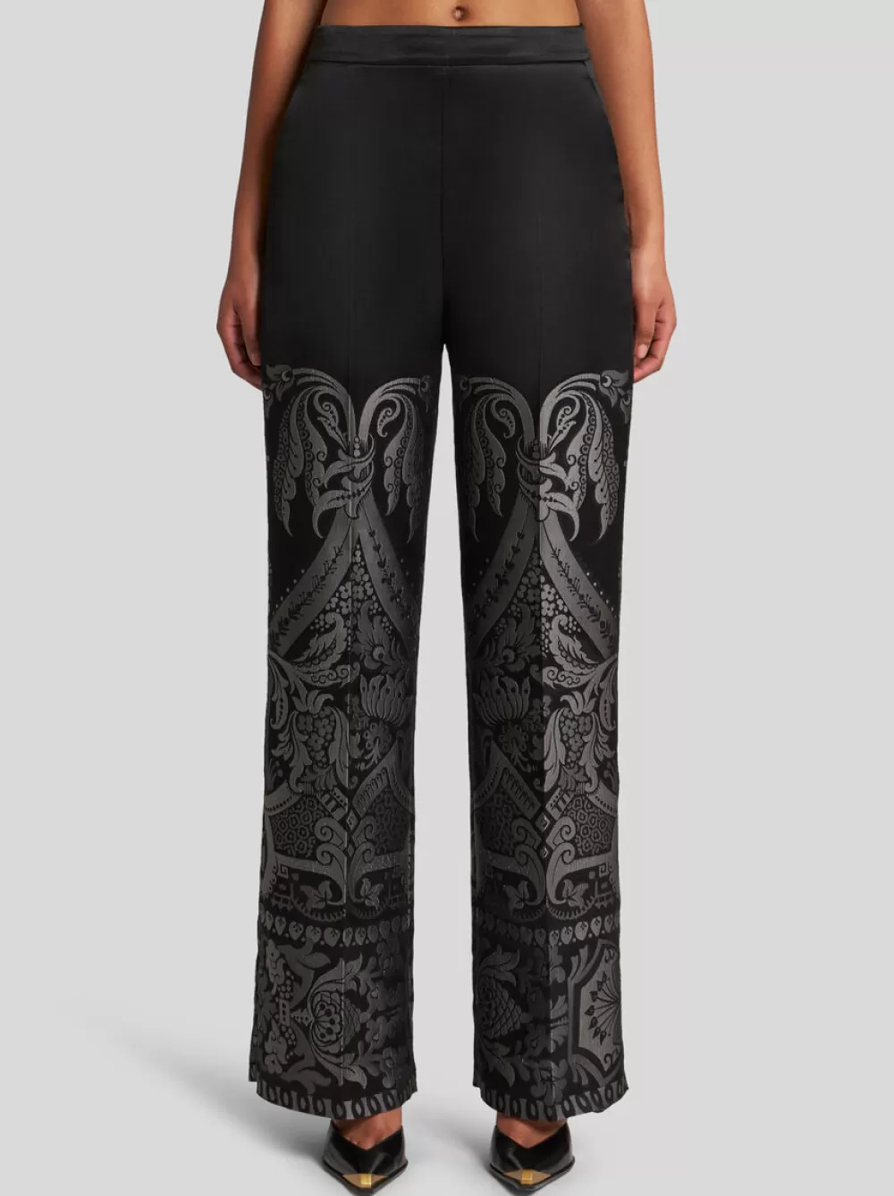 Donna ETRO Pantaloni>PANTALONI PALAZZO IN SETA JACQUARD