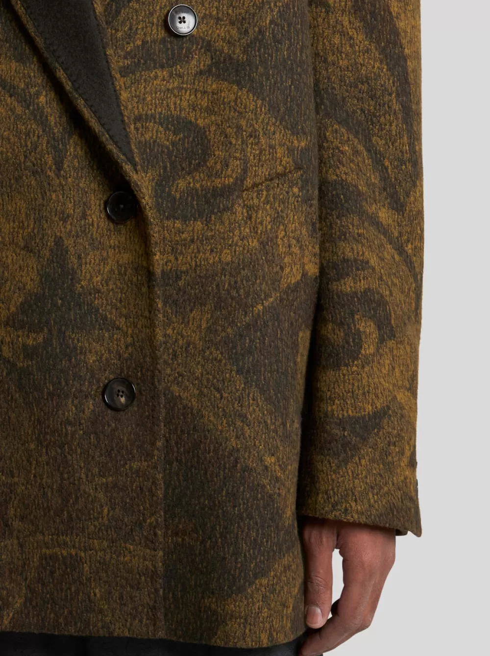 Uomo ETRO Cappotti E Capispalla>PEACOAT IN LANA JACQUARD