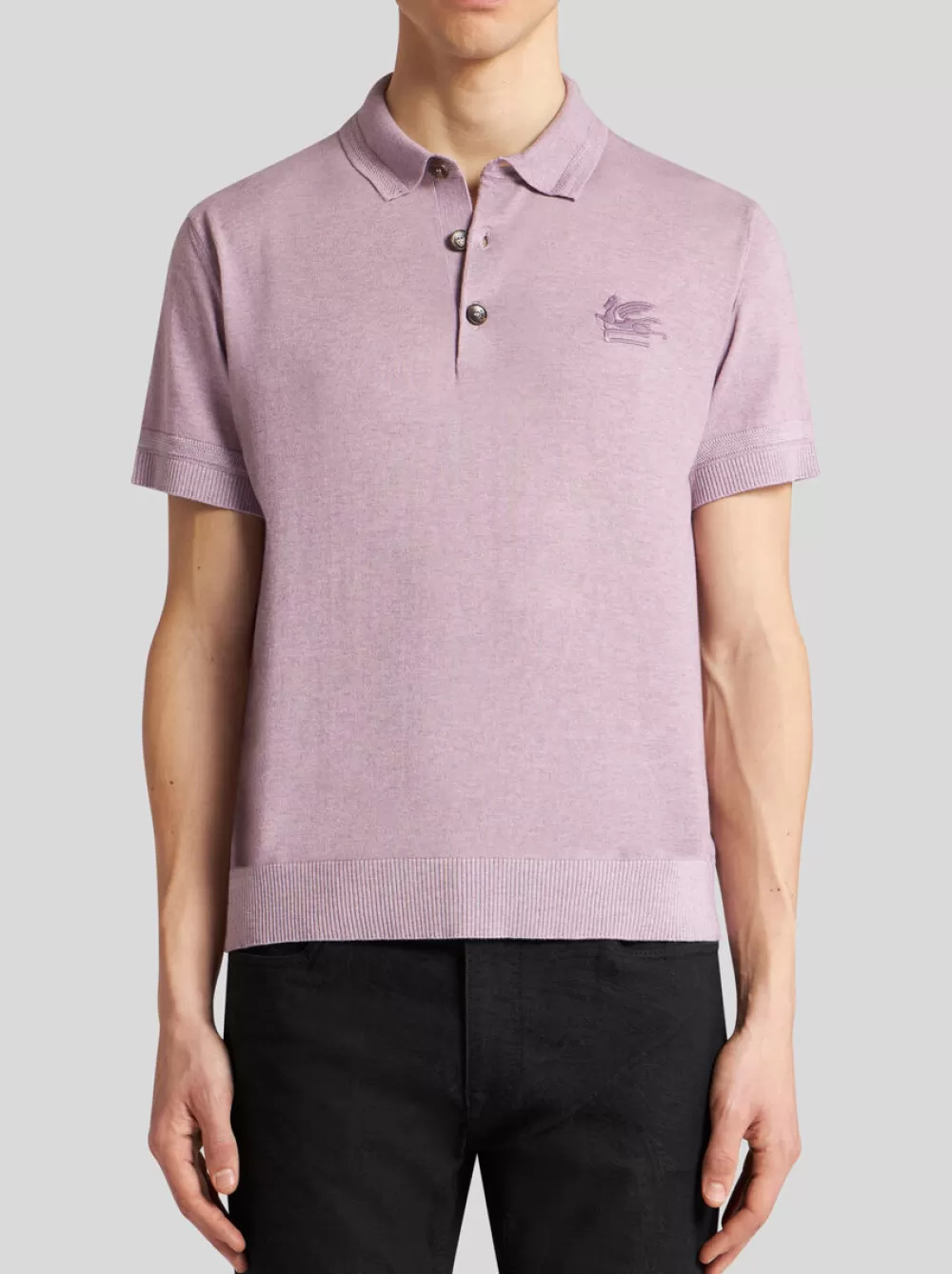 Uomo ETRO Polo>POLO IN COTONE E CASHMERE