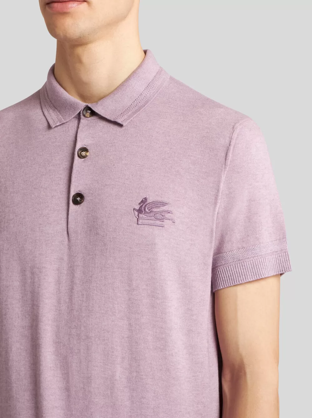 Uomo ETRO Polo>POLO IN COTONE E CASHMERE