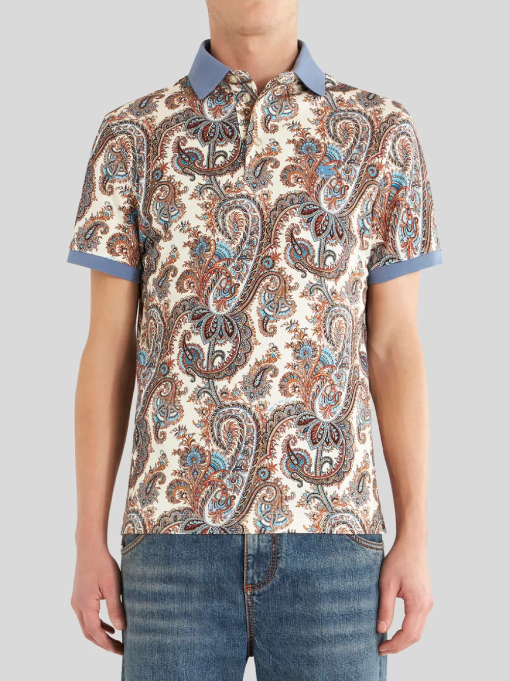 Uomo ETRO Polo>POLO IN COTONE PAISLEY