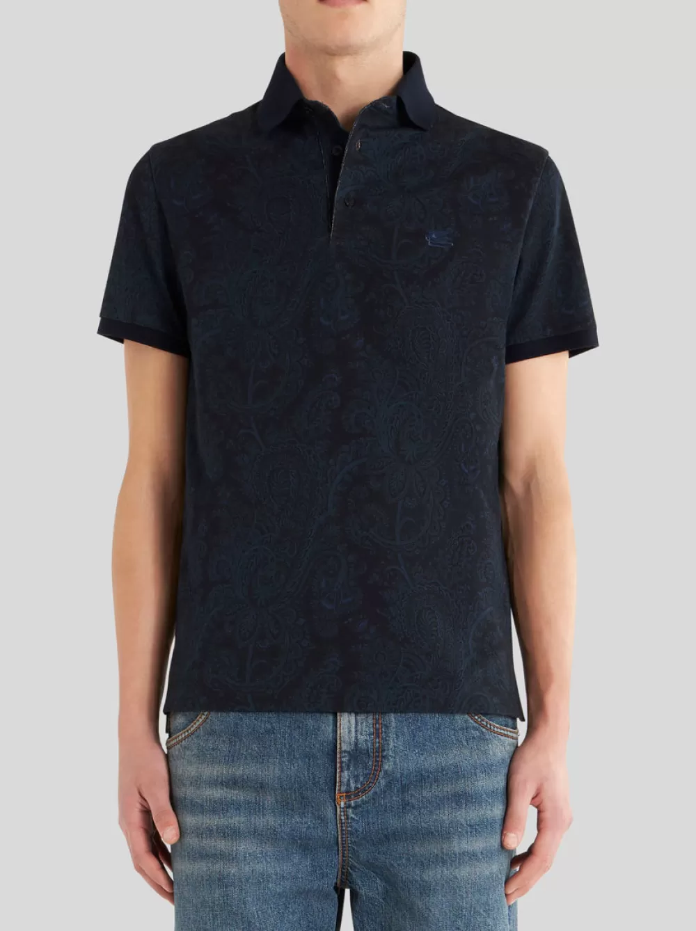 Uomo ETRO Polo>POLO IN COTONE PAISLEY