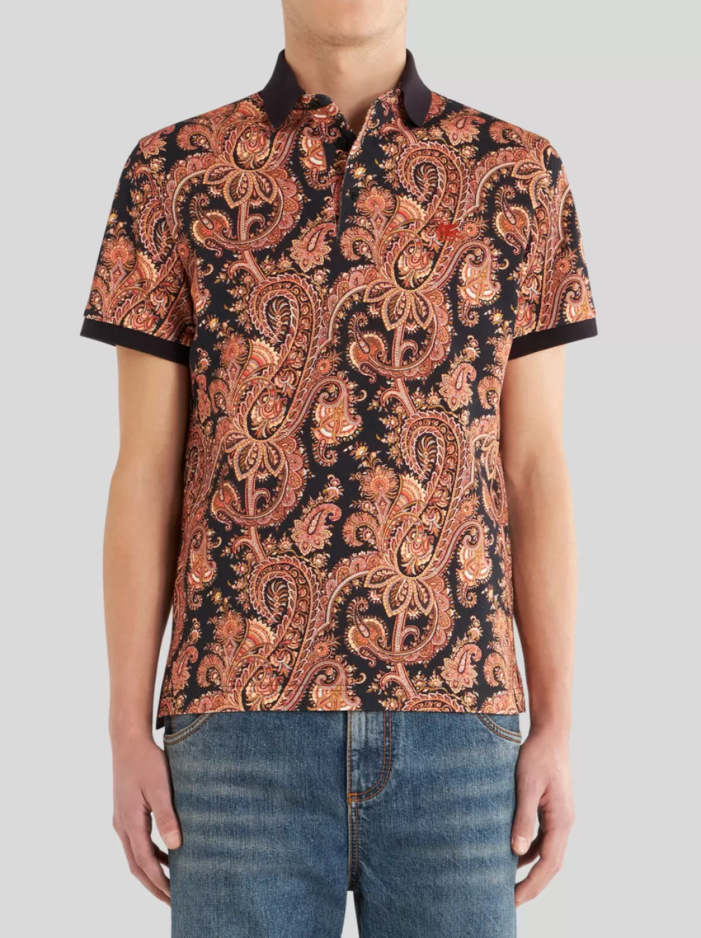 Uomo ETRO Polo>POLO IN COTONE PAISLEY