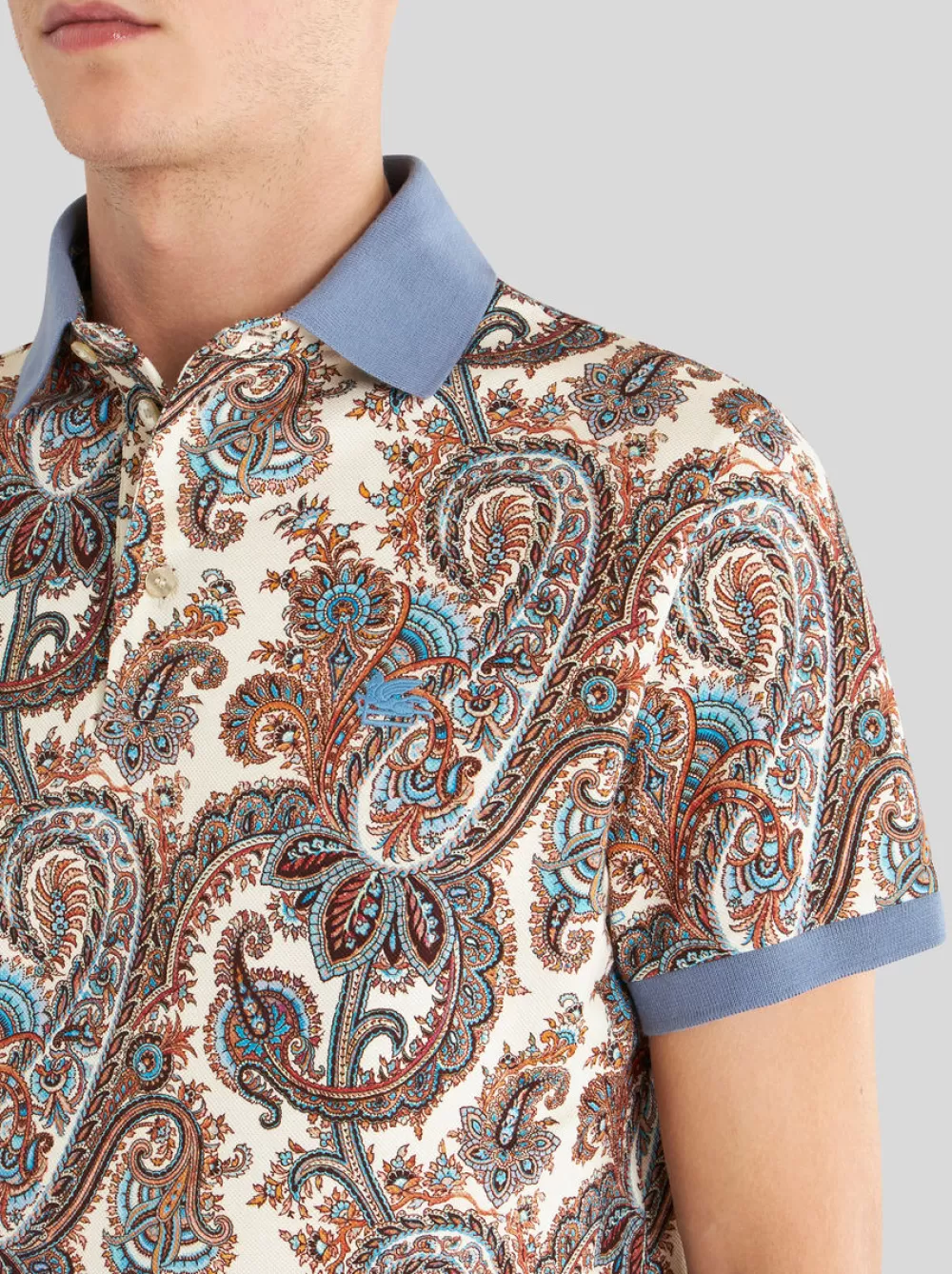 Uomo ETRO Polo>POLO IN COTONE PAISLEY