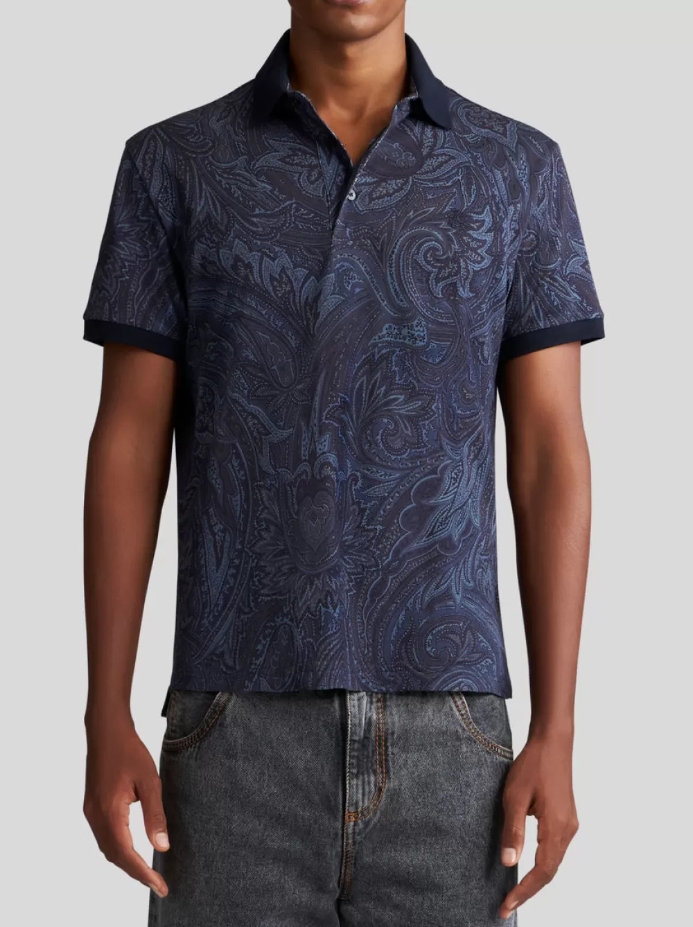 Uomo ETRO Polo>POLO PAISLEY CON LOGO