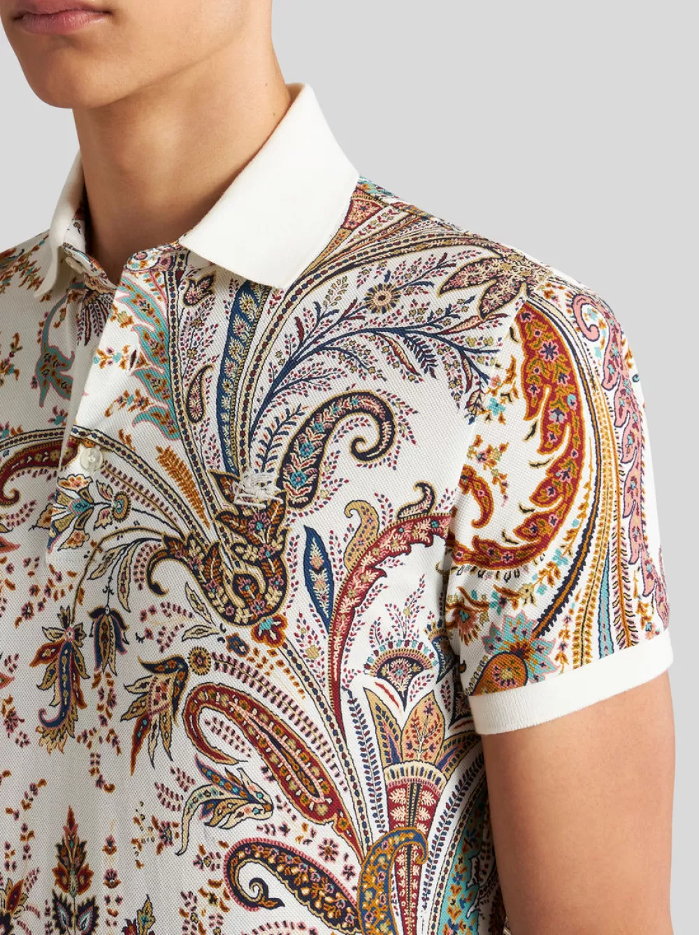Uomo ETRO Polo>POLO PAISLEY MULTICOLOR CON LOGO