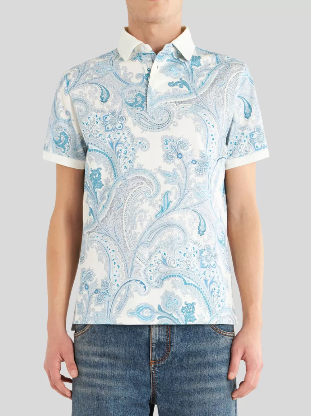 Uomo ETRO Polo>POLO PAISLEY ORNAMENTALE