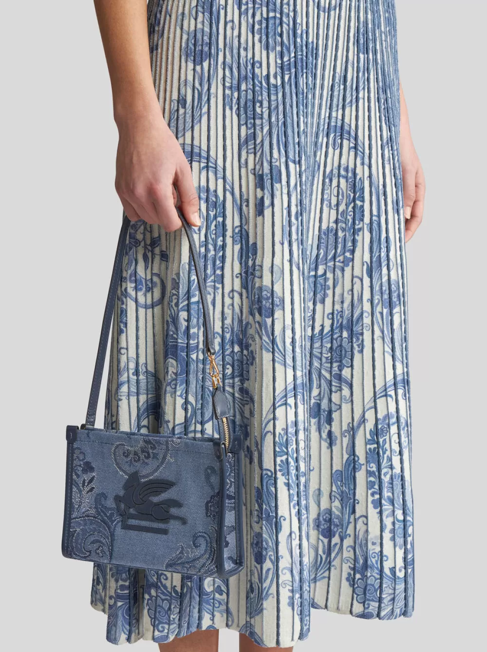 Donna ETRO Borse Mini | Borse Mini>POUCH IN DENIM JACQUARD