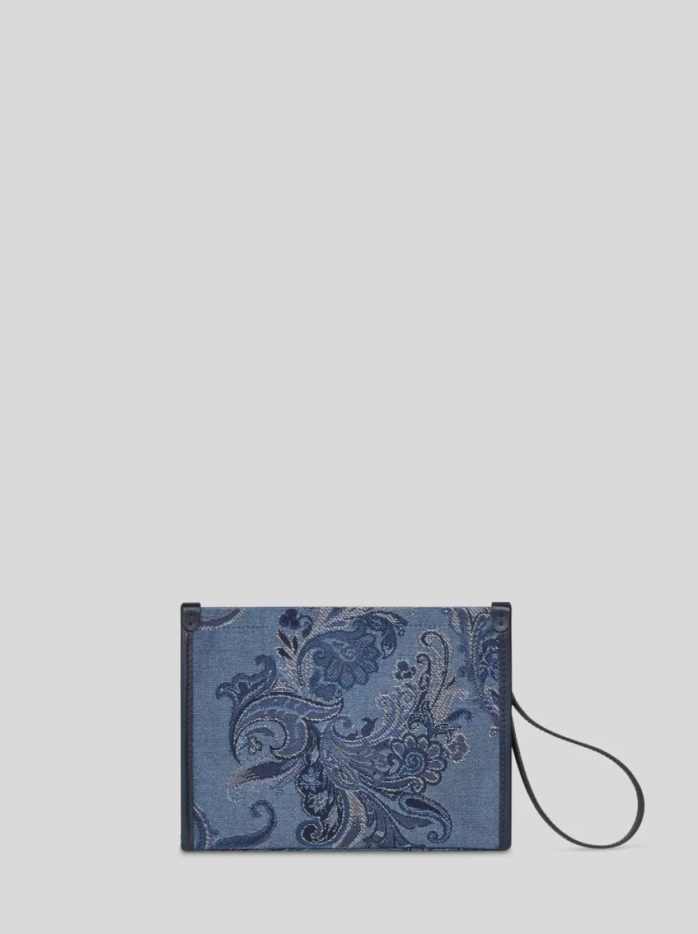 Donna ETRO Borse A Mano | Borse A Mano>POUCH MEDIA IN DENIM JACQUARD