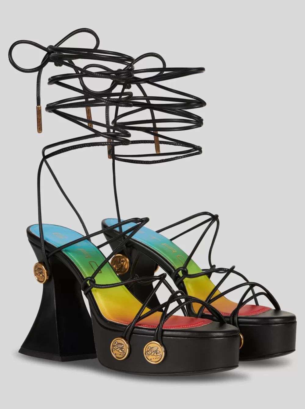 Donna ETRO Sandali E Zoccoli>SANDALI PLATFORM CON LISTINI E BORCHIE