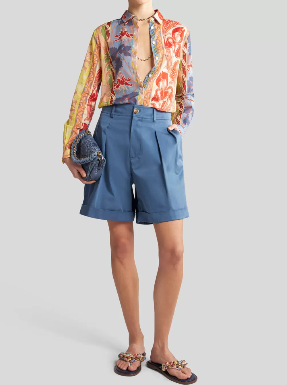 Donna ETRO Pantaloni>SHORTS IN GABARIDINA STRETCH