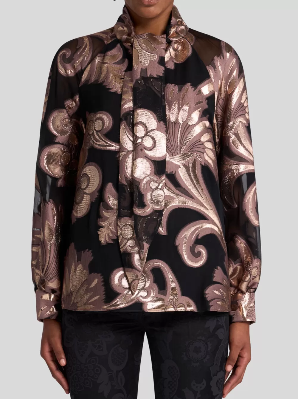 Donna ETRO Top>TOP IN JACQUARD FIL COUPÉ