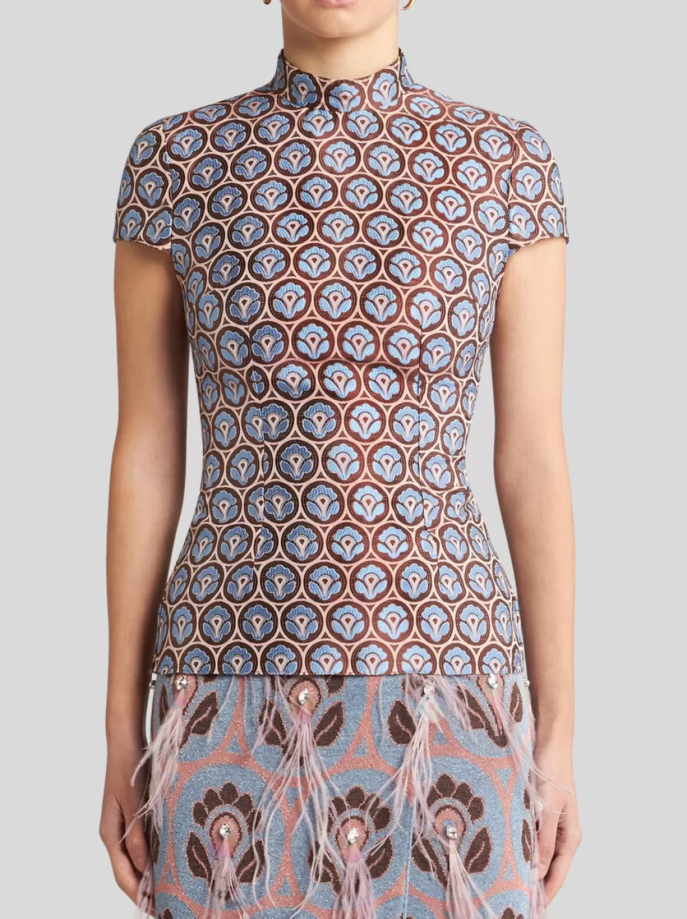 Donna ETRO Top>TOP IN JACQUARD LUCIDO