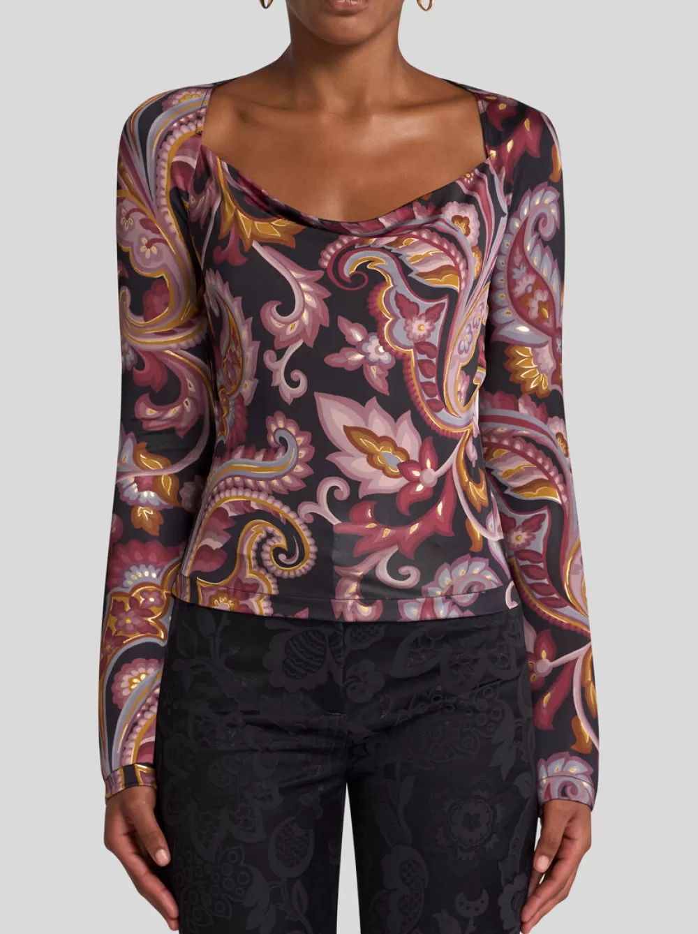 Donna ETRO Top>TOP IN JERSEY STAMPATO