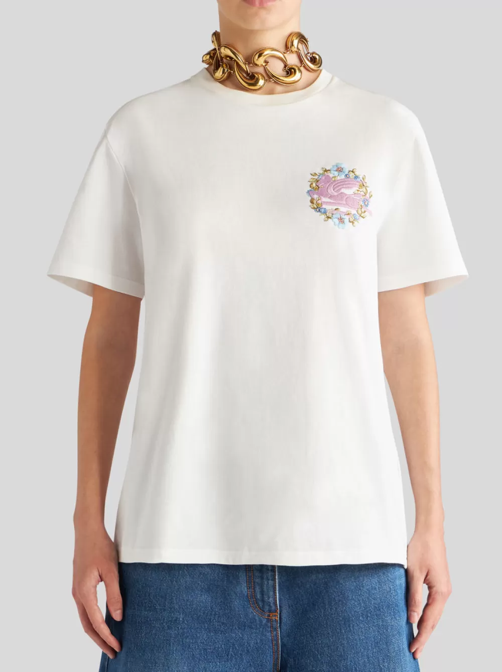 Donna ETRO Felpe E T-Shirt>T-SHIRT CON RICAMO