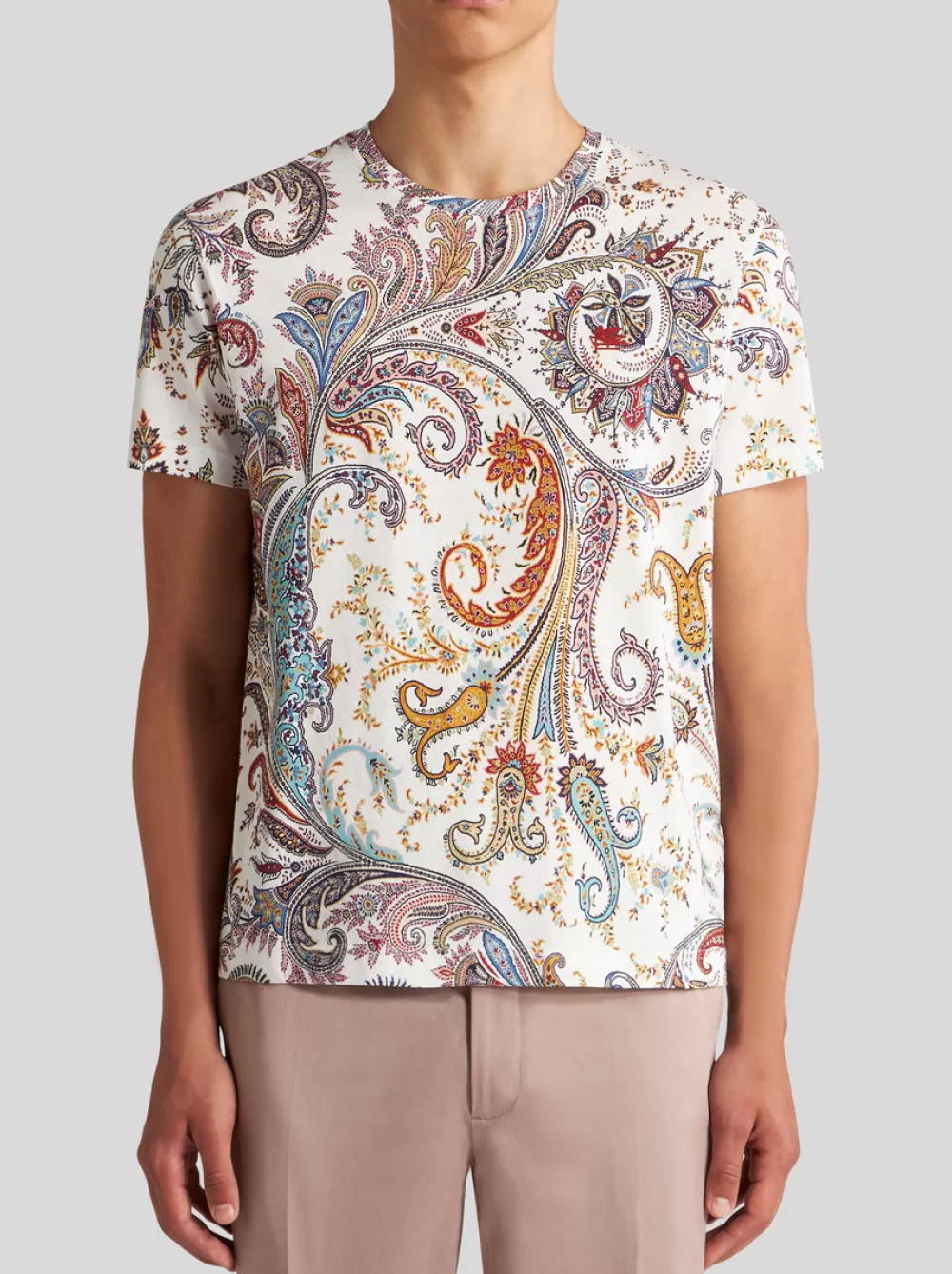 Uomo ETRO T-Shirt E Felpe>T-SHIRT CON STAMPA PAISLEY E LOGO