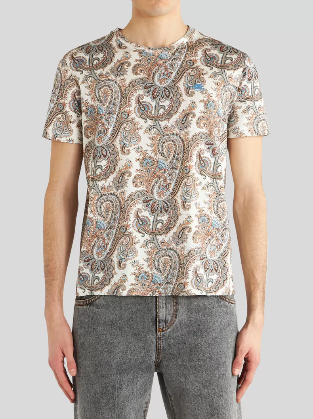 Uomo ETRO T-Shirt E Felpe>T-SHIRT IN COTONE PAISLEY