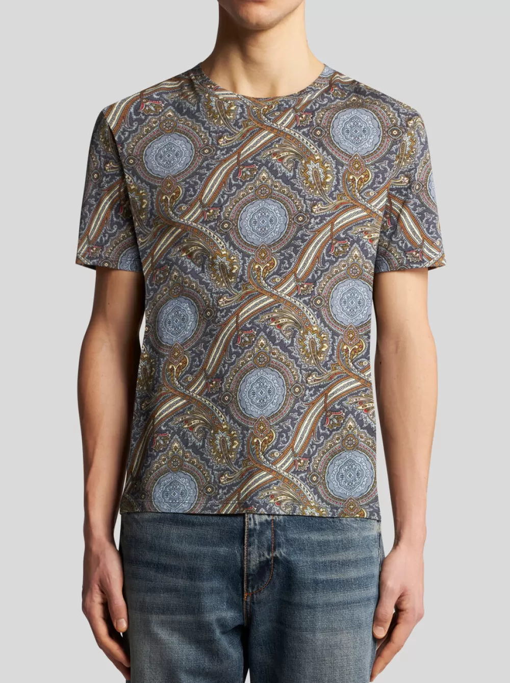 Uomo ETRO T-Shirt E Felpe>T-SHIRT IN COTONE STAMPATO