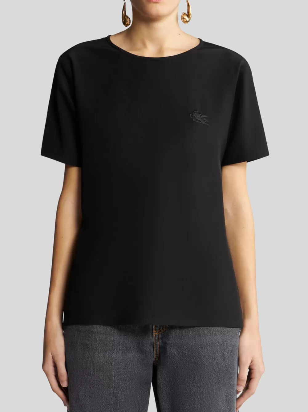 Donna ETRO Felpe E T-Shirt | Top>T-SHIRT IN CRÊPE DE CHINE