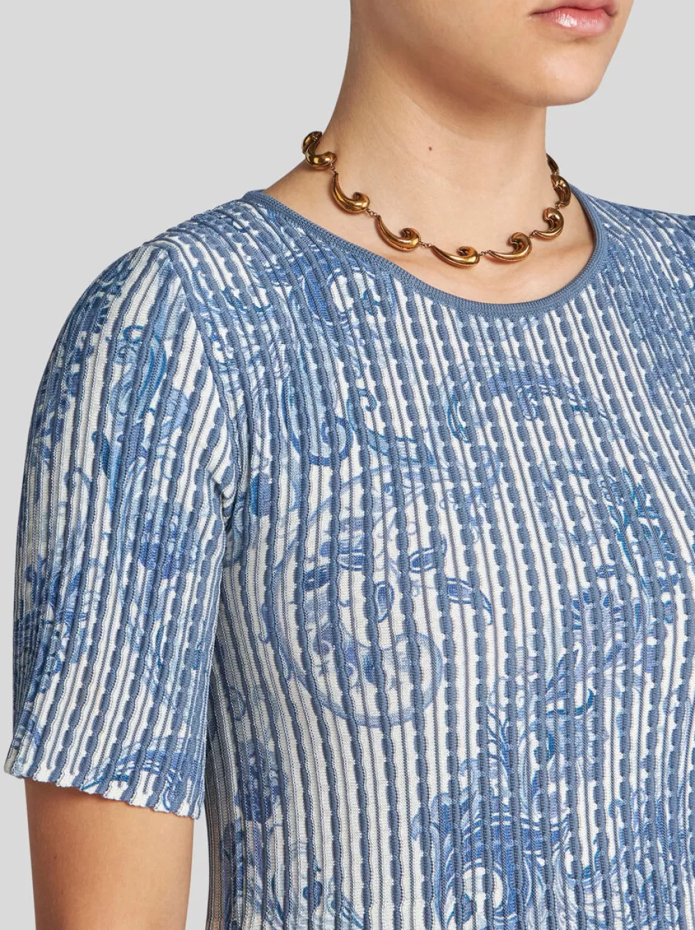 Donna ETRO Maglieria>T-SHIRT IN MAGLIA STAMPATA